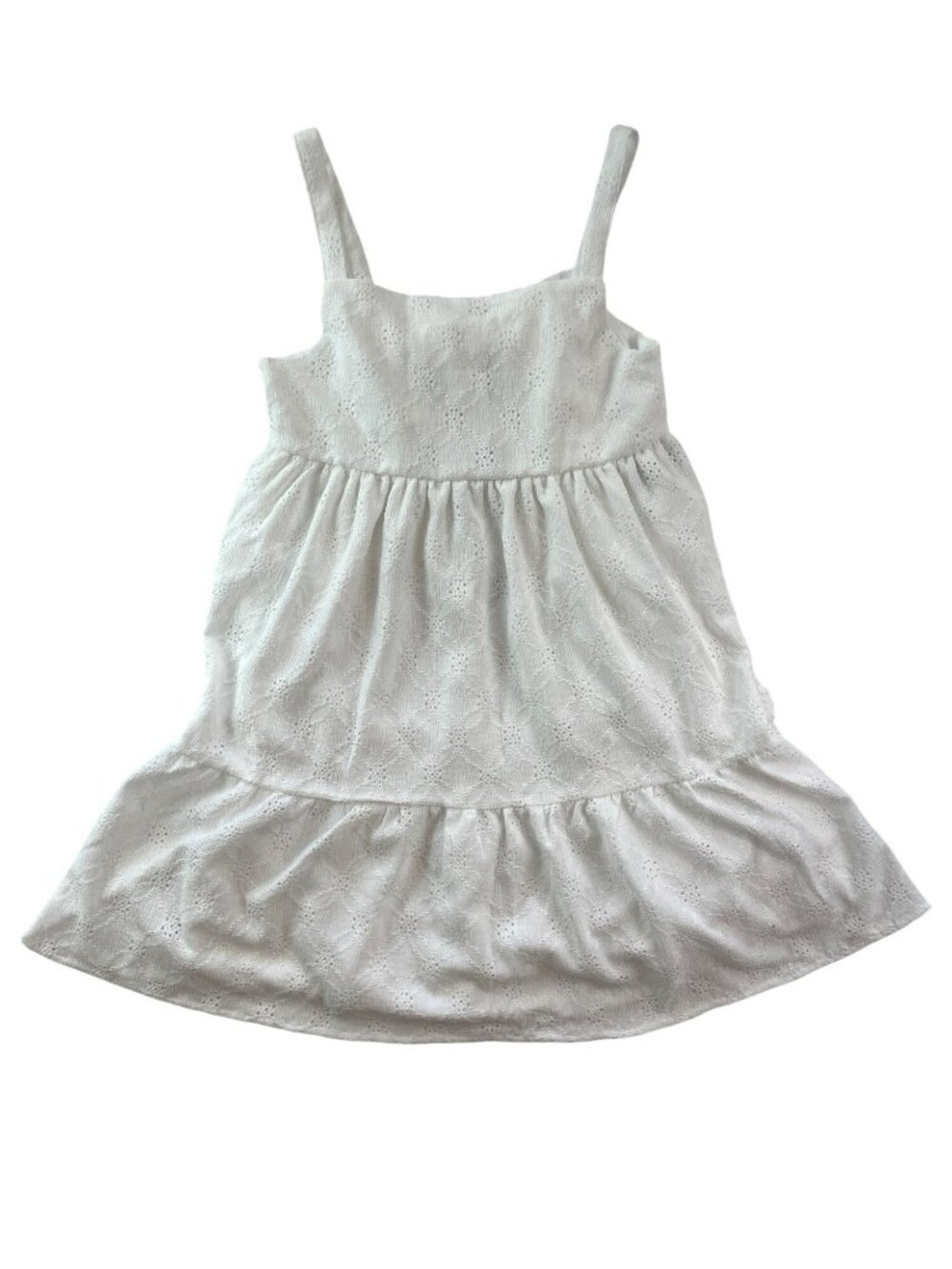Place Lace White Sleeveless Dress With Bow Detail & Slip Girls Size XL 14 NWT